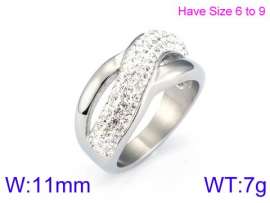 Stainless Steel Stone&Crystal Ring