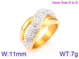 Stainless Steel Stone&Crystal Ring