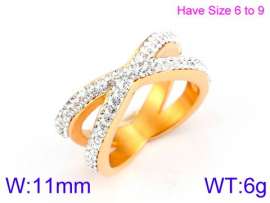 Stainless Steel Stone&Crystal Ring
