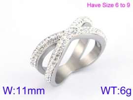 Stainless Steel Stone&Crystal Ring