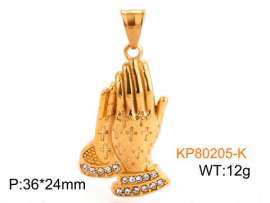 Stainless Steel Stone & Crystal Pendant