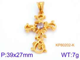 Stainless Steel Stone & Crystal Pendant