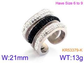Stainless Steel Stone&Crystal Ring