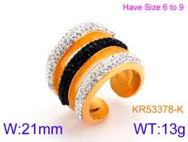 Stainless Steel Stone&Crystal Ring