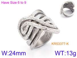 Stainless Steel Stone&Crystal Ring