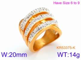Stainless Steel Stone&Crystal Ring