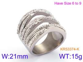 Stainless Steel Stone&Crystal Ring