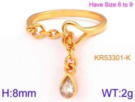 Stainless Steel Stone&Crystal Ring