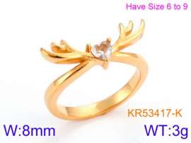 Stainless Steel Stone&Crystal Ring