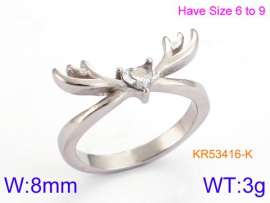 Stainless Steel Stone&Crystal Ring