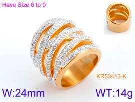 Stainless Steel Stone&Crystal Ring
