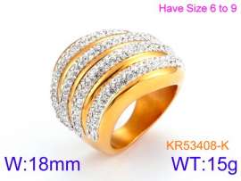 Stainless Steel Stone&Crystal Ring