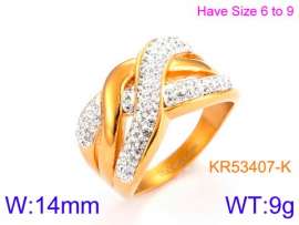 Stainless Steel Stone&Crystal Ring