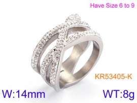 Stainless Steel Stone&Crystal Ring
