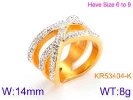 Stainless Steel Stone&Crystal Ring