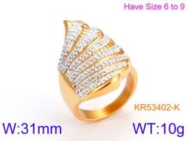 Stainless Steel Stone&Crystal Ring