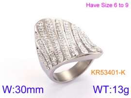 Stainless Steel Stone&Crystal Ring