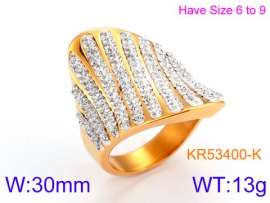 Stainless Steel Stone&Crystal Ring