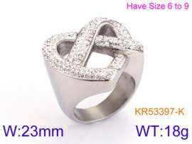 Stainless Steel Stone&Crystal Ring