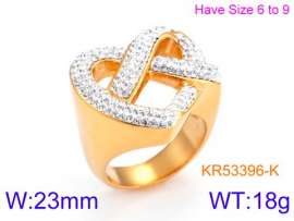 Stainless Steel Stone&Crystal Ring