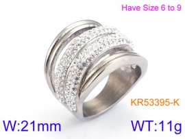 Stainless Steel Stone&Crystal Ring