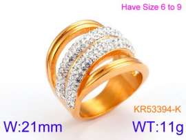 Stainless Steel Stone&Crystal Ring
