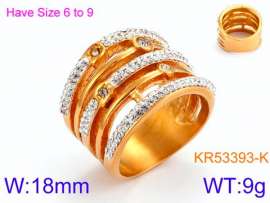 Stainless Steel Stone&Crystal Ring