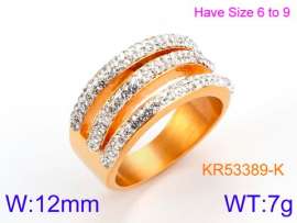 Stainless Steel Stone&Crystal Ring