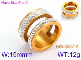 Stainless Steel Stone&Crystal Ring