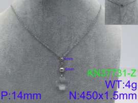 Stainless Steel Stone & Crystal Necklace