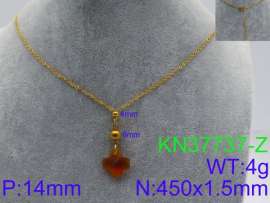 Stainless Steel Stone & Crystal Necklace