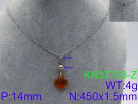 Stainless Steel Stone & Crystal Necklace