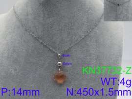 Stainless Steel Stone & Crystal Necklace