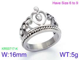Stainless Steel Stone&Crystal Ring