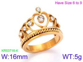 Stainless Steel Stone&Crystal Ring