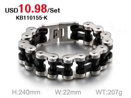 Bracelets & Bangles Men's Cuff Wristband Biker Motorcycle Black Bracelet