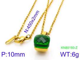 Stainless Steel Stone & Crystal Necklace