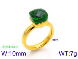 Stainless Steel Stone&Crystal Ring