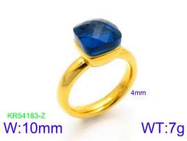 Stainless Steel Stone&Crystal Ring