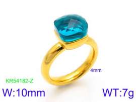 Stainless Steel Stone&Crystal Ring
