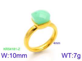 Stainless Steel Stone&Crystal Ring