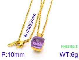 Stainless Steel Stone & Crystal Necklace