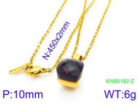 Stainless Steel Stone & Crystal Necklace
