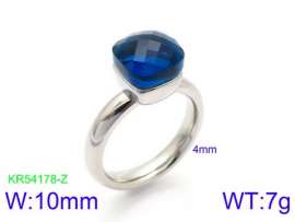 Stainless Steel Stone&Crystal Ring
