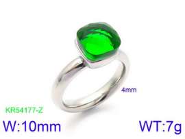 Stainless Steel Stone&Crystal Ring
