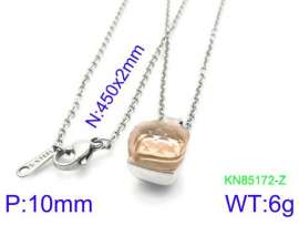 Stainless Steel Stone & Crystal Necklace