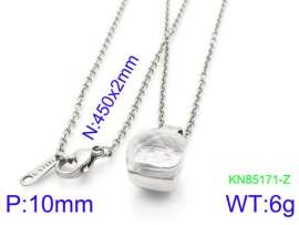 Stainless Steel Stone & Crystal Necklace