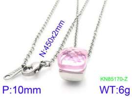 Stainless Steel Stone & Crystal Necklace