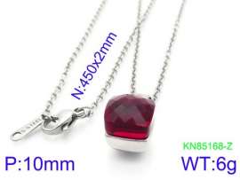 Stainless Steel Stone & Crystal Necklace