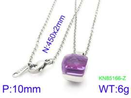 Stainless Steel Stone & Crystal Necklace